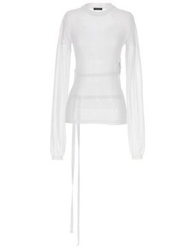 Ann Demeulemeester Blion Sheer Lace-Up Detailed Sweater