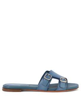 Double Buckle Sandals Light Blue