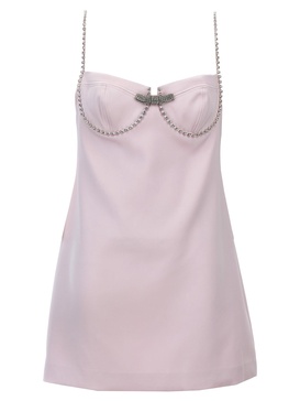 Self-Portrait 'Pink Satin Diamante Mini' Dress