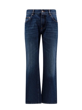 Cotton jeans with back logo patch