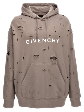 Givenchy Distressed Drawstring Hoodie