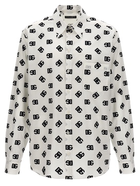 All Over Logo Shirt Shirt, Blouse White/Black