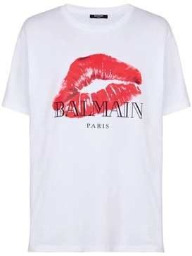 BALMAIN KISS PRINT LOGO T.SHIRT.BULKY