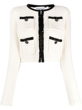 waffle-knit cropped jacket