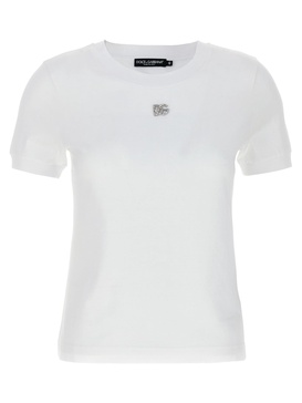 Jersey T-shirt with crystal DG embellishment