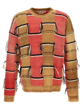 Fringed Multicolor Sweater Sweater, Cardigans Multicolor