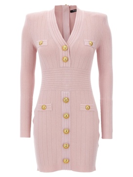 Logo Button Dress Dresses Pink