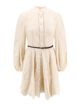 Embroidered linen dress