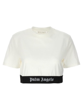 Palm Angels 'Logo Tape Crop' T-Shirt