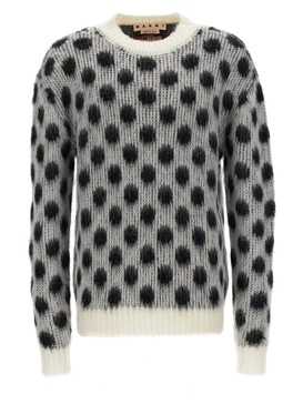 Polka Dot Sweater Sweater, Cardigans White/Black