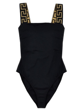 Versace 'Greca' One Piece Swimsuit