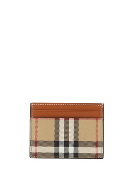 Lola Burberry credit card holder in leather and coated cotton