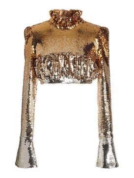 Paco Rabanne Paillette Detailed Cropped Top