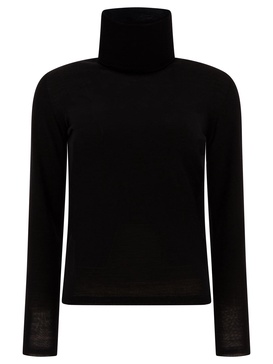 Wool Turtleneck Sweater Knitwear Black