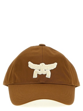 Flocked Logo Cap Hats Brown