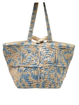 Glasto Crochet Tote Blue Mix