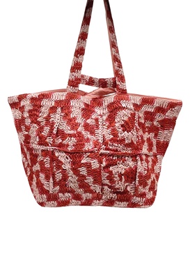 Glasto Crochet Tote In Pink