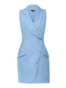 Significant Other Sleeveless Blazer Mini Dress - Light Blue