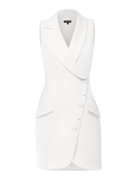 Significant Other Sleeveless Blazer Mini Dress - Pearl White