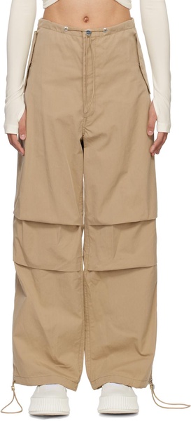 Beige Toggle Trousers