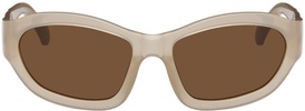 Beige Linda Farrow Edition Goggle Sunglasses