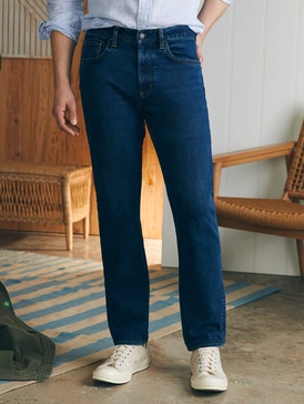 Organic Cotton Slim Straight Denim (32" Inseam) - Cove Point Wash