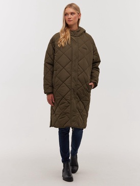 genie diamond quilted midi parka