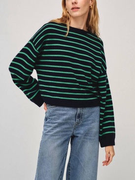 drop shoulder sweatshirt in retro green