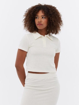 filby terry crop polo t-shirt