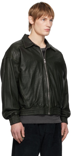 Green Painter's Wives Library Leather Jacket