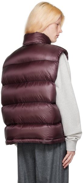 Burgundy Quilted Down Vest