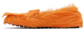 Orange Calf-Hair Moc Loafers