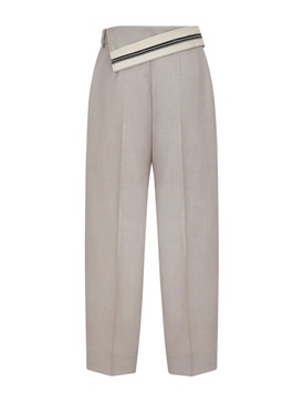 Fendi Asymmetric Waist Wide-Leg Trousers