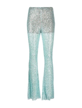 Self-Portrait Beaded Fishnet Trousers