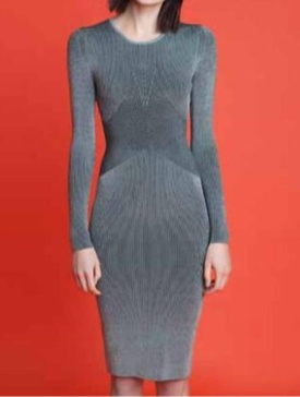 torn cheffie midi dress in grey