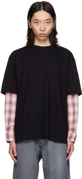 Black Layered Long Sleeve T-Shirt