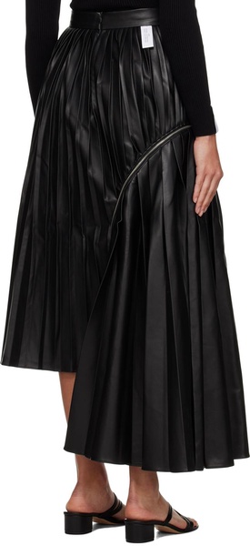 Black Pleated Midi Skirt