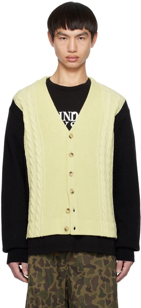 Off-White & Black Contrast Cardigan