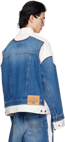 Blue & White 'The Trompe L'oeil' Denim Jacket