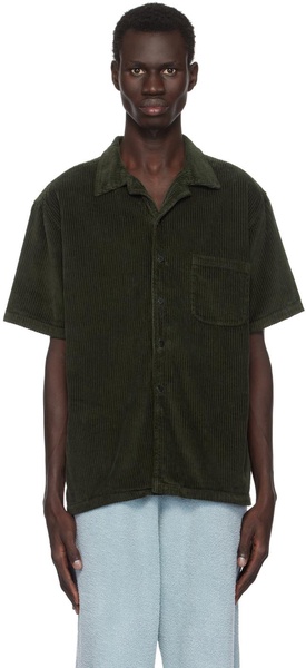 Green Wide Wale Corduroy Shirt