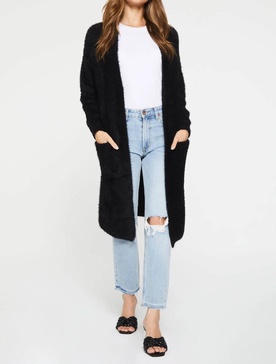 electra fuzzy soft cardi in black