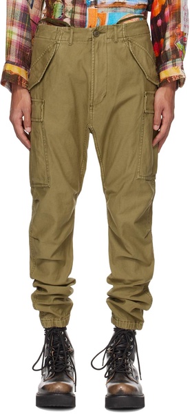 Khaki Tapered Cargo Pants