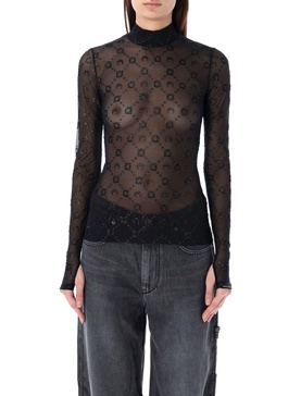 Mesh Flock Glitter Top