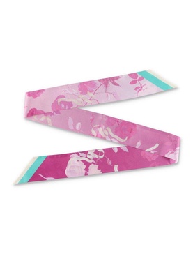 Mulberry Ombre Floral-Printed Skinny Scarf