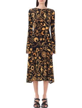 Marine Serre Graphic-Printed Crewneck Drawstring Dress