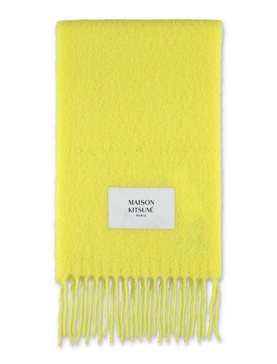 Maison Kitsuné Logo Patch Fringed Scarf