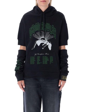 Raf Simons Grimrawler-Printed Attached Sleeve Hoodie