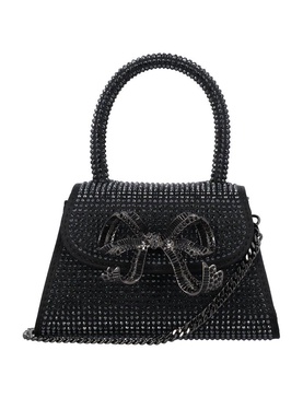 Self-Portrait Bow Embellished Micro Tote Bag