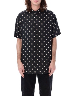 BALMAIN Men's Black Star Print Shirt for SS24