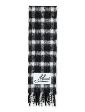 Marni Fringed Checked Scarf